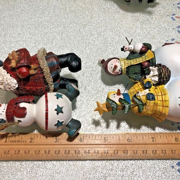 NEW Set of 3 Pacific Enterprises Christmas Tree Ornaments Snowmen Santa Penguins - Picture 9 of 12